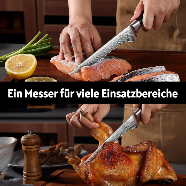 PAUDIN 15cm Filetiermesser Küchenmesser aus hochwertigem Edelstahl, Professional Kochmesser mit Scha