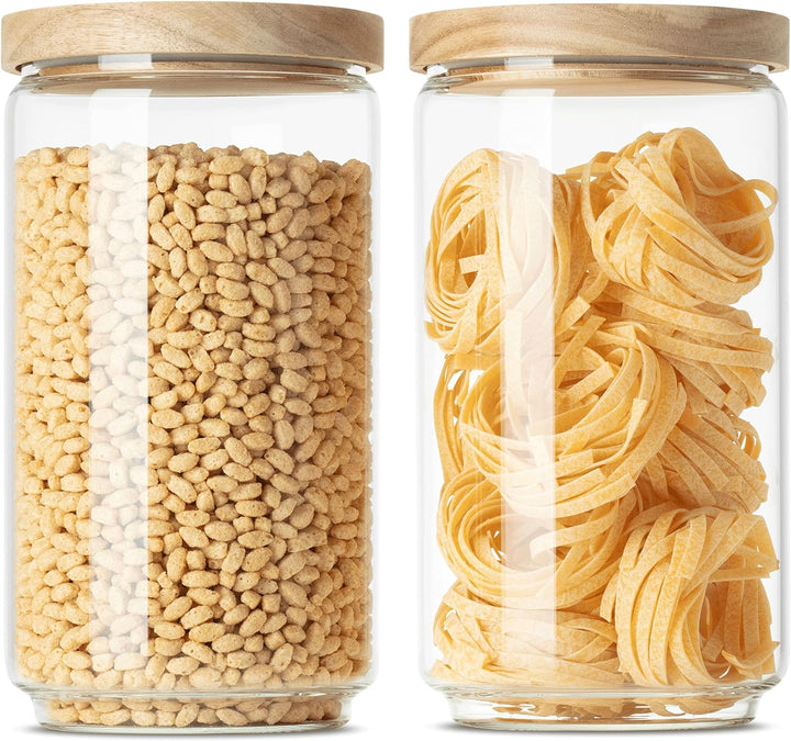 Econovo® Vorratsgläser mit Deckel XL 2000ml (2-teilig) aus Borosilikatglas, Vorratsgläser Set stapel