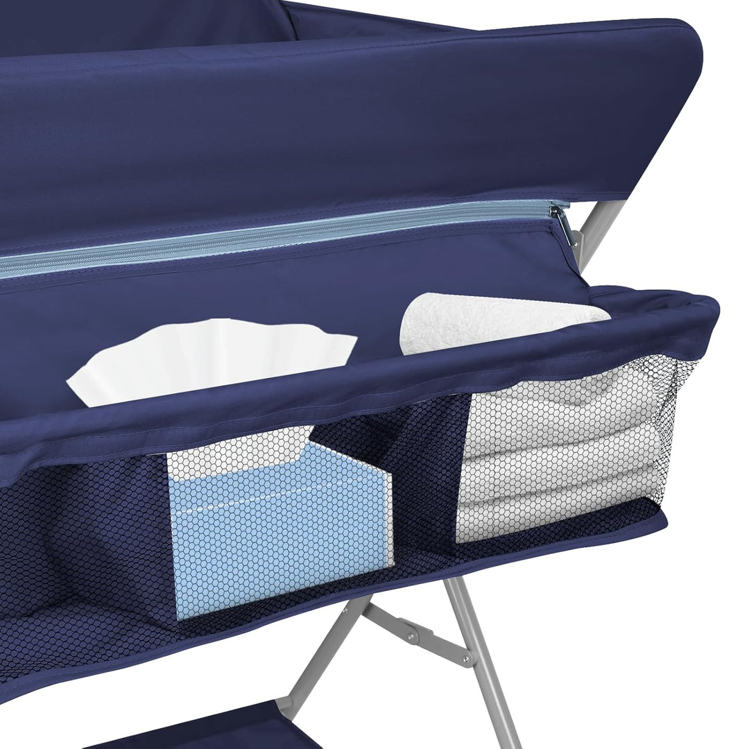 OHMG Baby Wickelkombi Klappbare Wickelkommode,Wickeltisch mit Rollen,Mobiler Wickeltisch mit Wickela