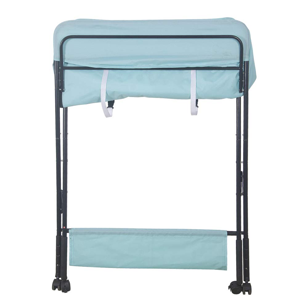 OHMG Baby Wickelkombi Klappbare Wickelkommode,Wickeltisch mit Rollen,Mobiler Wickeltisch mit Wickela