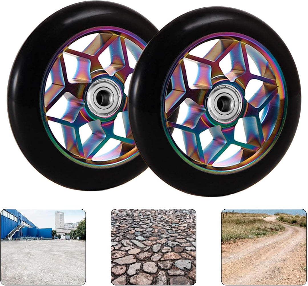 Stunt Scooter Rollen 110mm: LEKEFETO 2 StückStunt Scooter Räder mit ABEC-9 Lager, Kick Scooter Rolle
