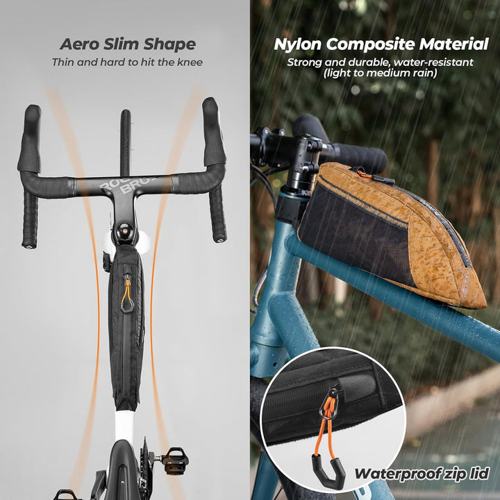 Fahrrad Oberrohrtasche, Rahmen Oberrohrtasche Fahrradrahmentasche Dreieckstasche mit Aussentasche, l
