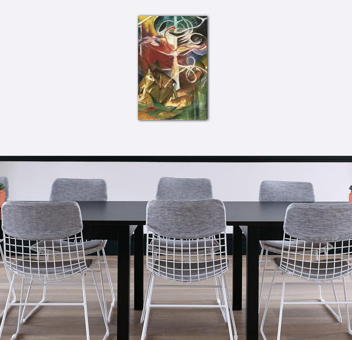 Printed Paintings Leinwand (70x100cm): Franz Marc - Rehe im Wald I (1913) 70x100 cm, 70x100 cm