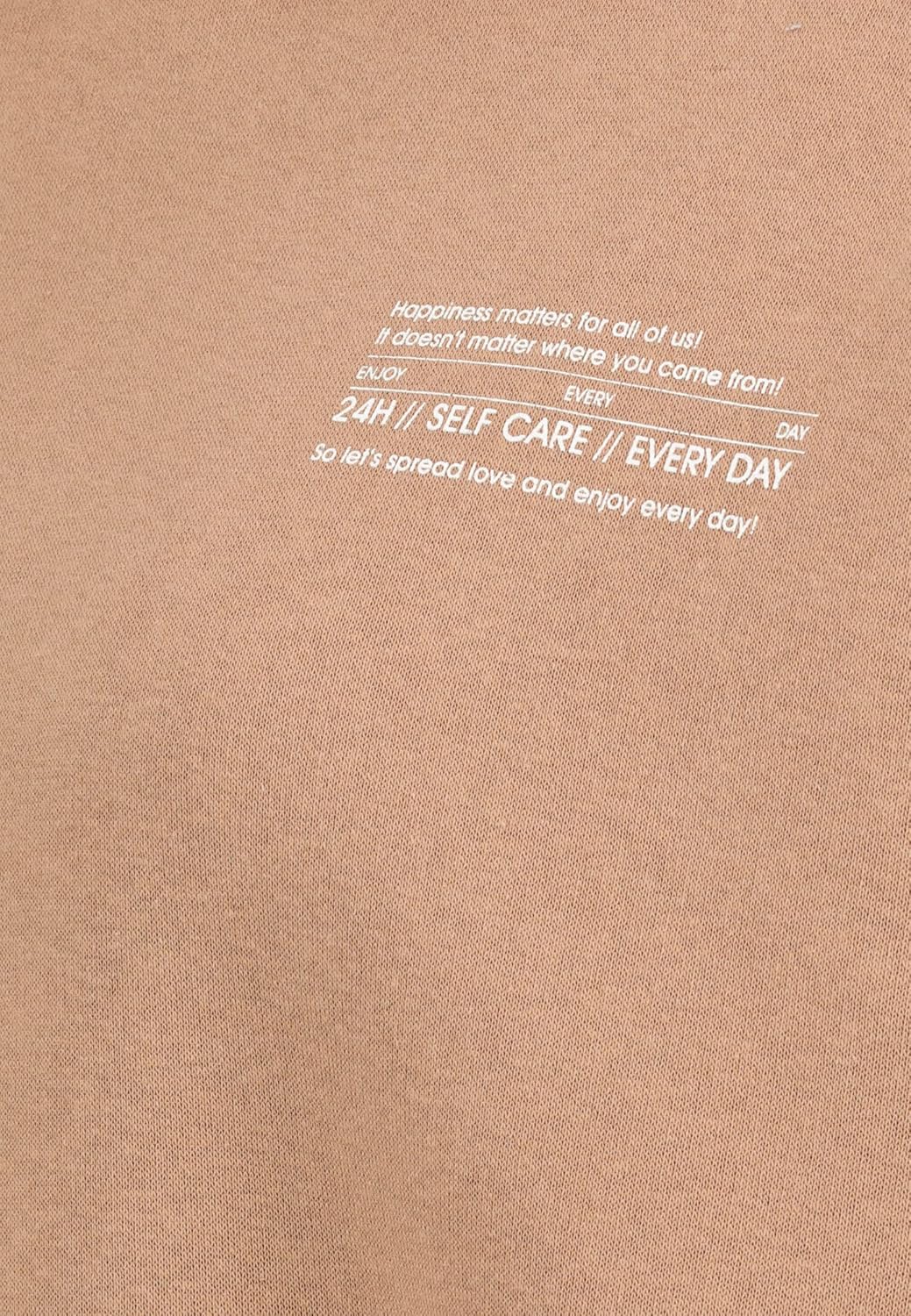 Sublevel Damen Basic Pullover Hoodie mit Mini-Print L Brown, L Brown