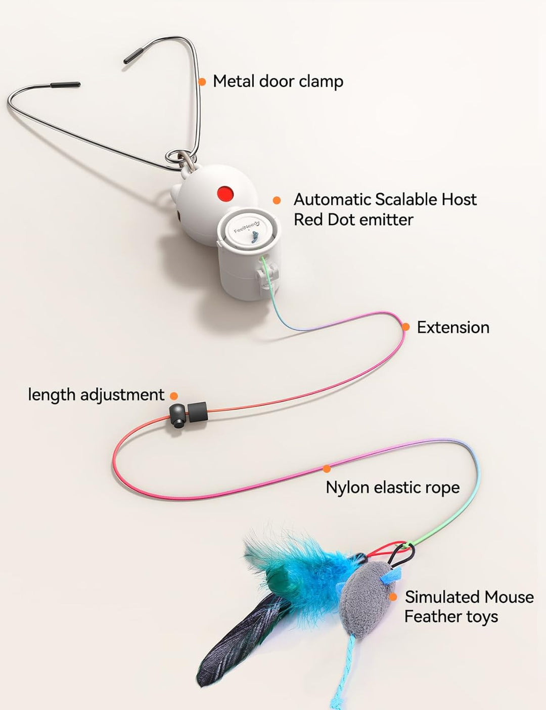 FEELNEEDY Katzenspielzeug Elektrisch mit LED Red Light Spielzeug für Katzen, Cat Toy Hängendes Autom