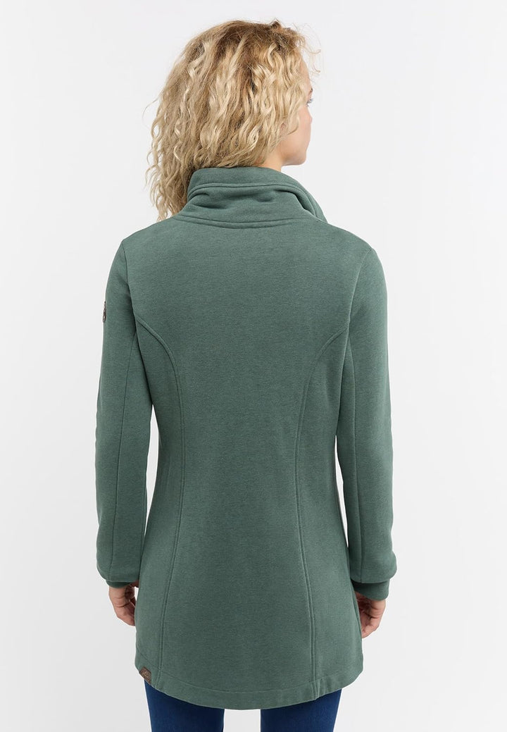 Ragwear LETRICE Damen Frauen Kapuzenjacke,Sweatjacke lang,Übergangs-Parka,Kapuze,Seitentaschen XS Pi