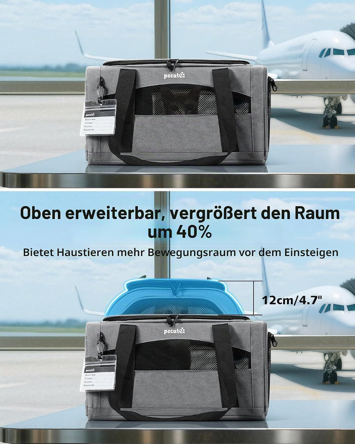 pecute Katzentasche Flugzeug Transporttasche Stabiler Halt Haustier Tragetasche, Transportbox Katze