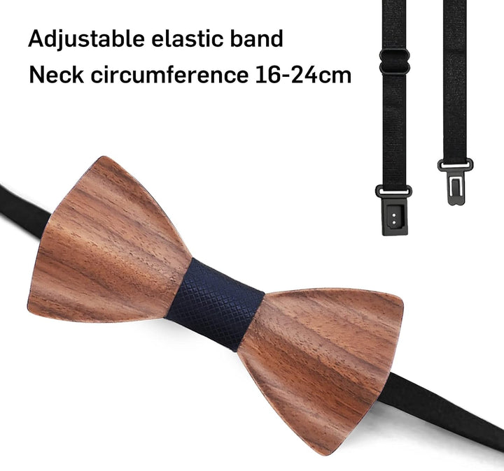 Mr.Van Hölz Fliege Herren Klassische, Holzfliege Set Handgearbeitete Natürliche Hölzerne Krawatte fü