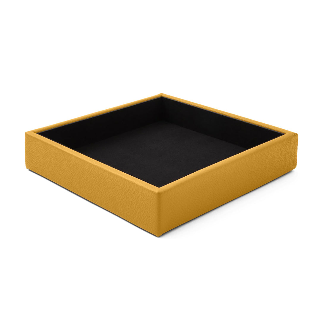 Eglooh - Atena - Taschenleerer aus echtem Leder Gelb - Schreibtisch-Organizer mit modernem Design -