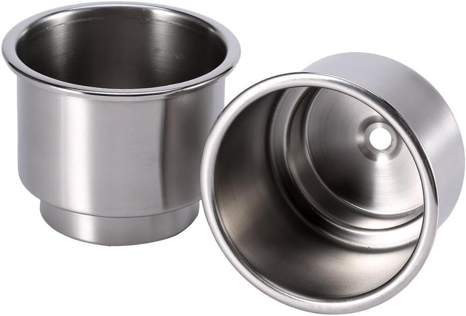 Keenso Auto Getränkehalter, 2 Stk Universal Perforierter Edelstahl Getränkehalter 10.5cm+9.5cm Geträ
