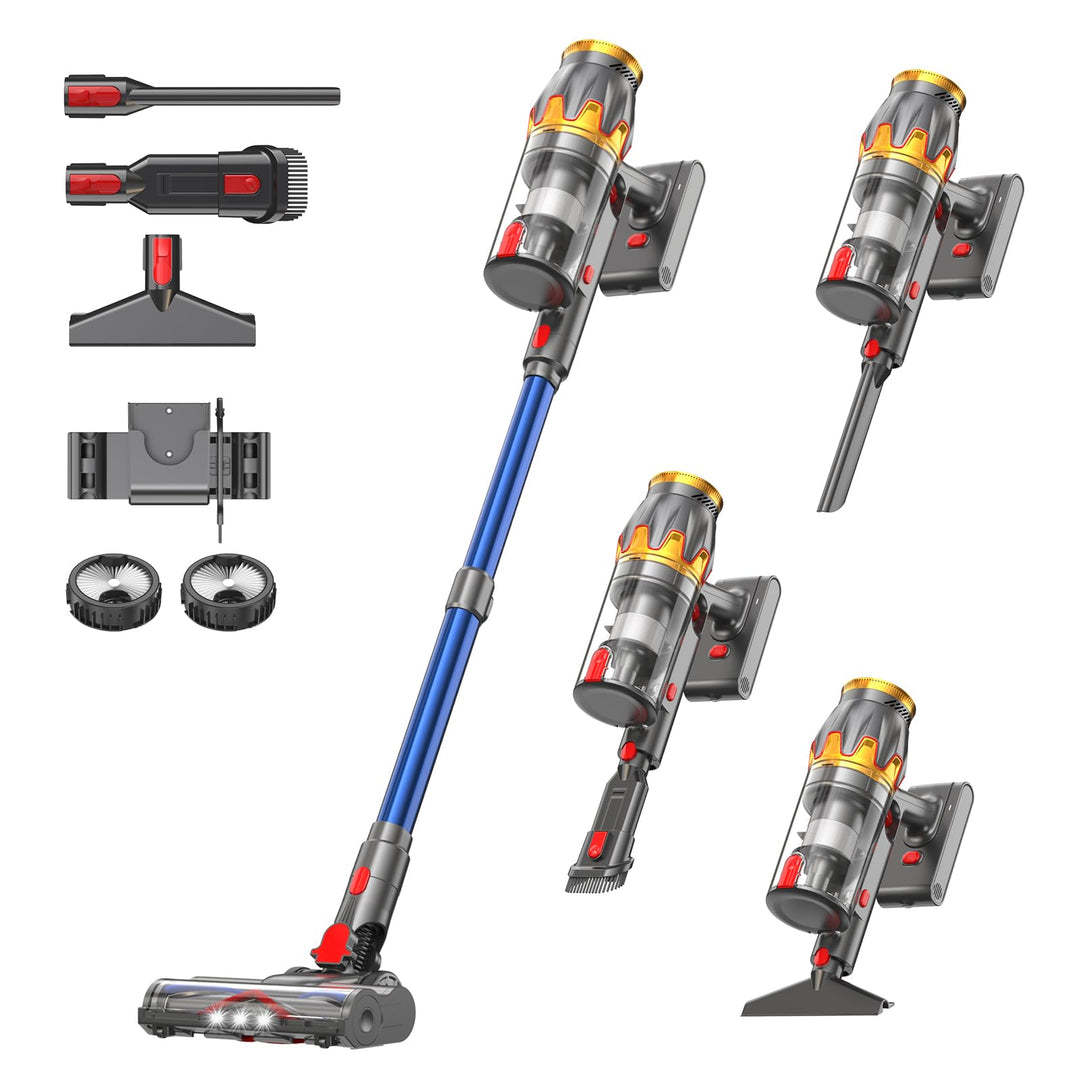 K10 Akku Staubsauger 650W/55KPa/80 Min mit Smart LED-Touchdisplay | Staubsauger Kabellos mit Auto-Mo