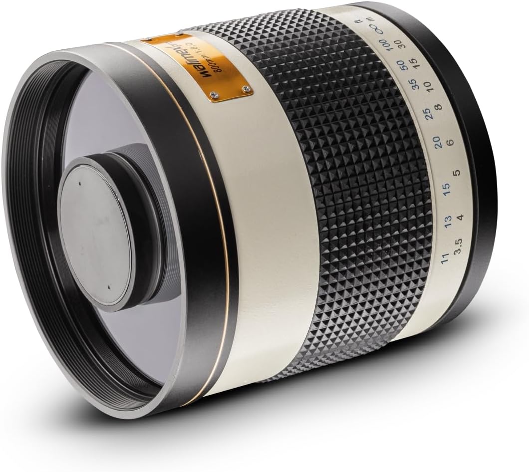 Walimex Pro 800mm 1:8,0 CSC Spiegelobjektiv für Fuji X Objektivbajonett weiss (manueller Fokus, für
