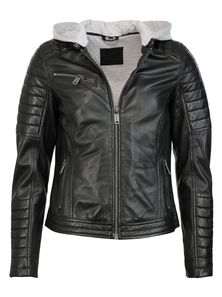 MUSTANG Damen Lederjacke 31022111 S Schwarz, S Schwarz