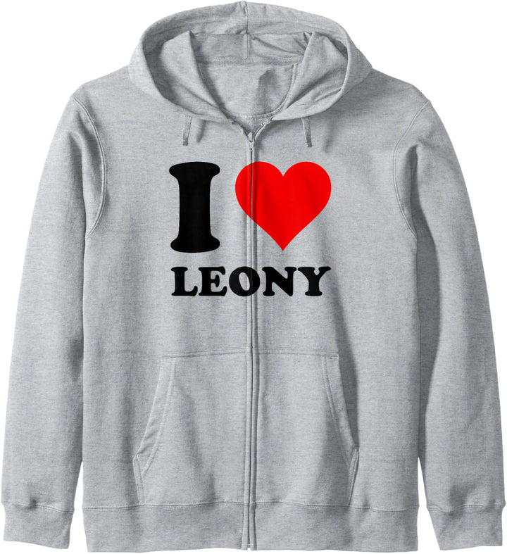 Rotes Herz Ich Liebe Leony Kapuzenjacke