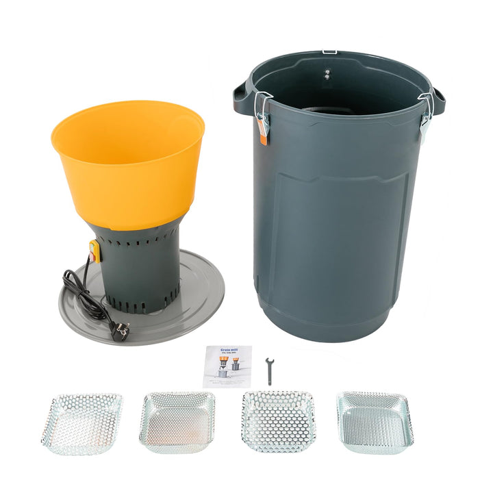 Elektrische Getreidemühle mit Eimer, 1300W Elektromotor, 13L Einfülltrichter, Gewürzmühle, Schrotmüh