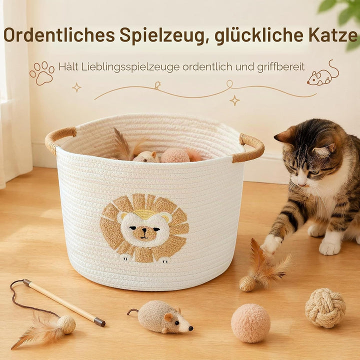 Aufbewahrungskorb Kinder Korb Geflochten Wäschekorb Kinderzimmer Wickeltisch Organizer Korb Mit Löwe