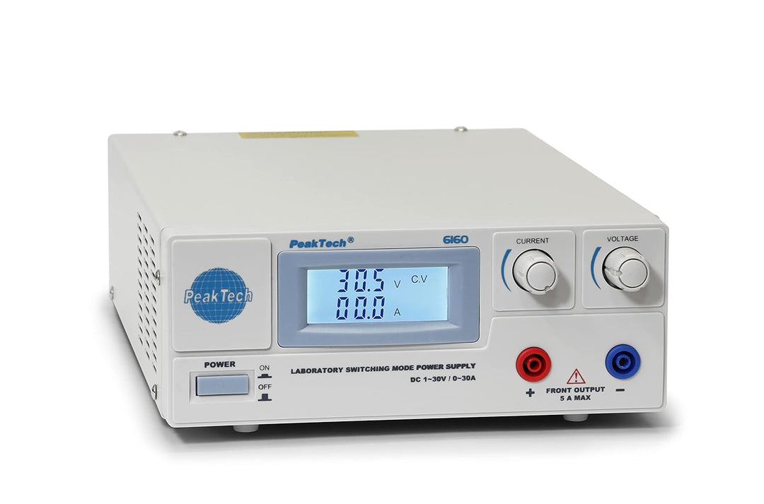 PeakTech Digtial Labornetzteil - Labornetzgerät 0-30V / 0-30A DC, stabilisiert, 1 Stück, P 6160 Sing