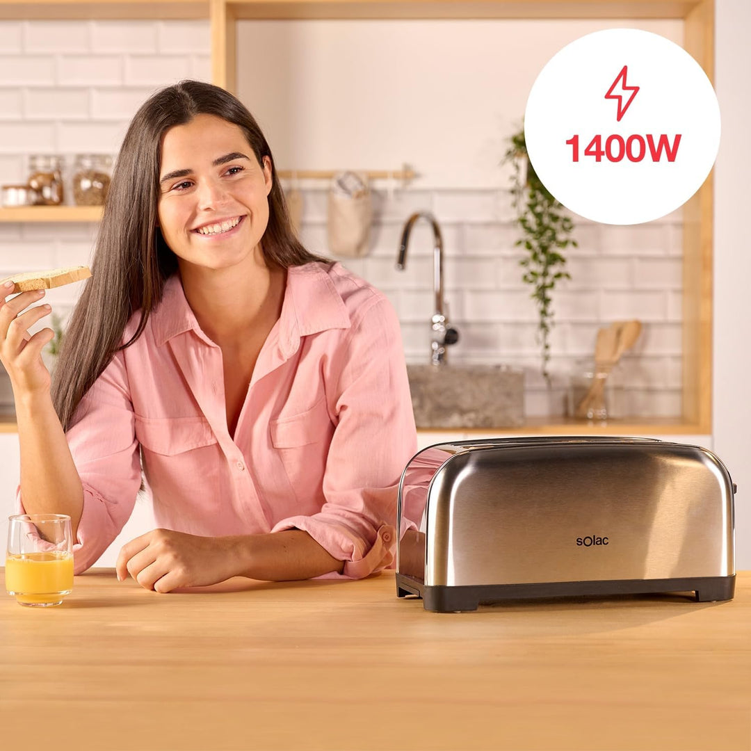 Solac 650G000100911 TL5419 Yé toaster, Edelstahl 2 Lange Schlitze|Edelstahl, 2 Lange Schlitze|Edelst