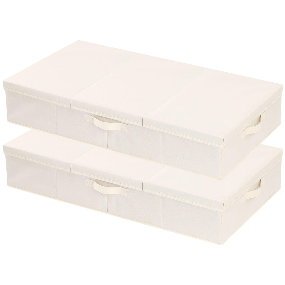 2 Stück Unterbettkommode, Unterbett Aufbewahrungsbox mit Deckel, Kleiderschrank Organizer mit Griff,