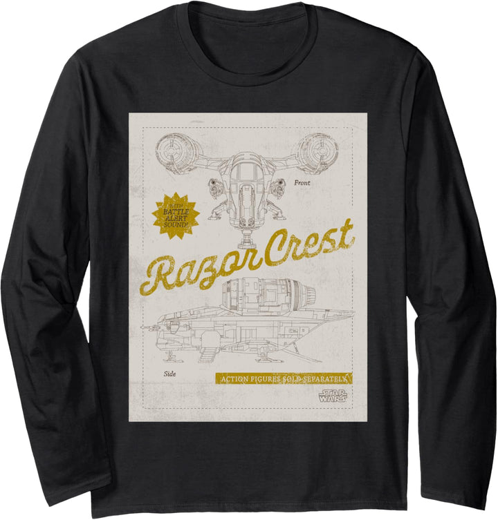 Star Wars The Mandalorian Razor Crest Schematic Langarmshirt