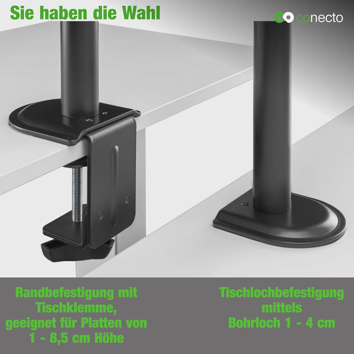 conecto Monitorhalterung, höhenverstellbare Halterung für 1 Bildschirm, 17 bis 32 Zoll, neig- und sc
