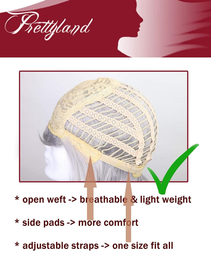 Prettyland Damen 80cm Pink Glatt Hitzefest Fasching Halloween lang-haar Perücke Wig Hot-Pink C116, p