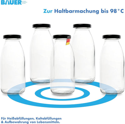 Flaschenbauer - 24 Leere Glasflaschen 250 ml mit Schraubverschluss TO43, 0,25 l in Schwarz – Zum Sel