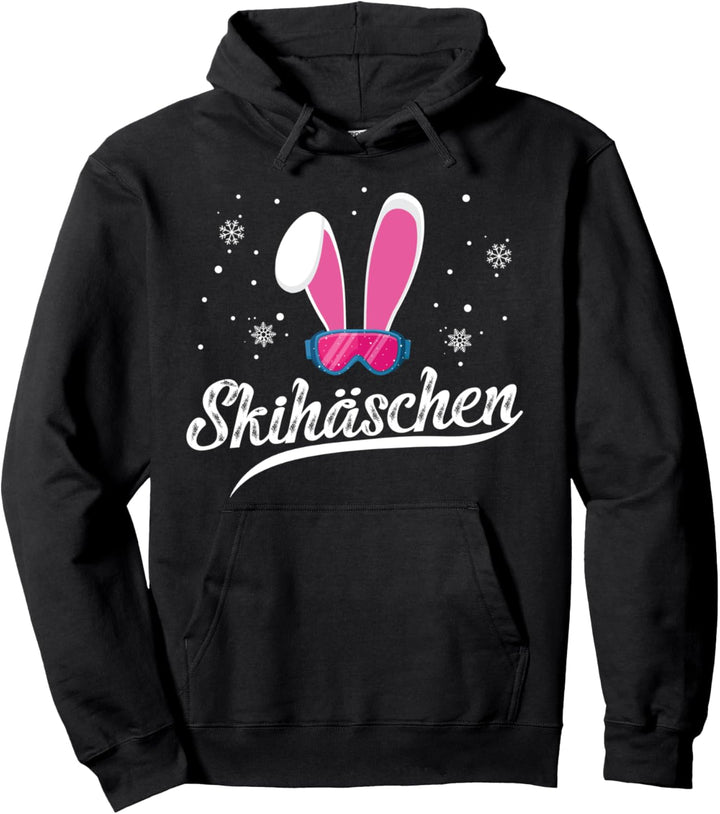 Skihäschen Skihaserl Skibrille Apresski Skihase Party Outfit Pullover Hoodie