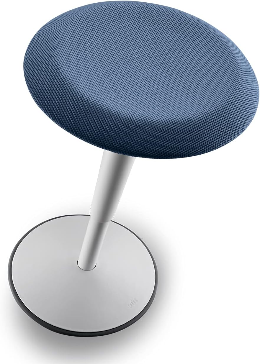 Sedus se:fit, Ergonomischer Hocker, Stehhocker, Stehsitz, Stehhilfe, Blau, Grau, Kunststoff, Gummifu