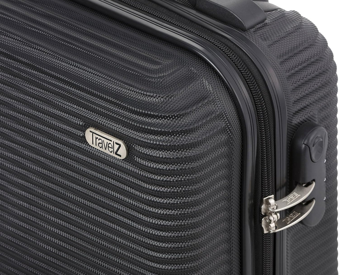 TravelZ Hartschale Handgepäck Koffer 54cm Horizon Reisekoffer Leicht ABS Schwarz, Schwarz
