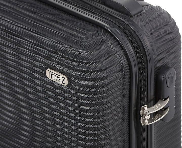TravelZ Hartschale Handgepäck Koffer 54cm Horizon Reisekoffer Leicht ABS Schwarz, Schwarz
