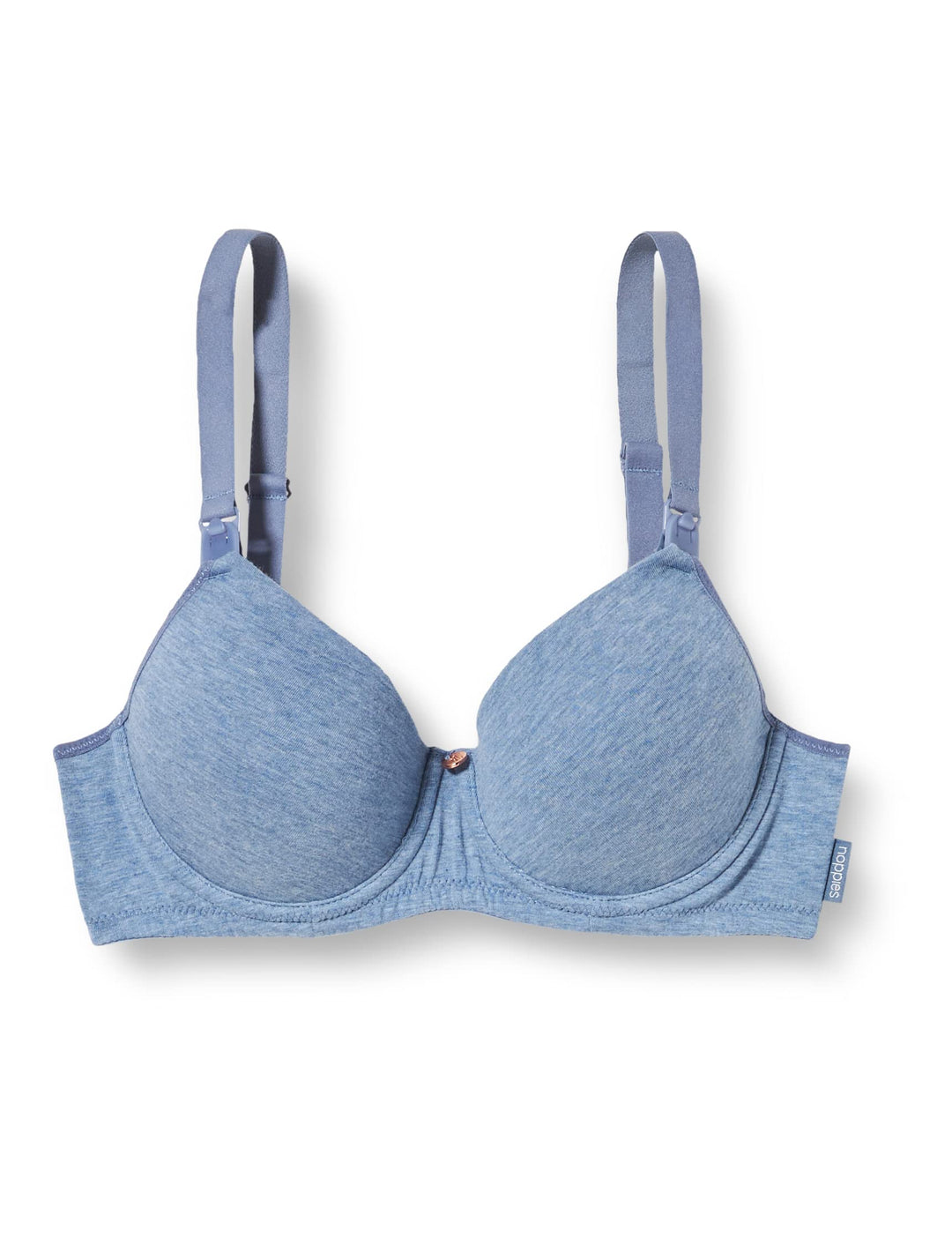 Noppies Damen Cotton Comfort Nursing Bra Gepolsterter BH 80D Light Blue Melange - P972, 80D Light Bl