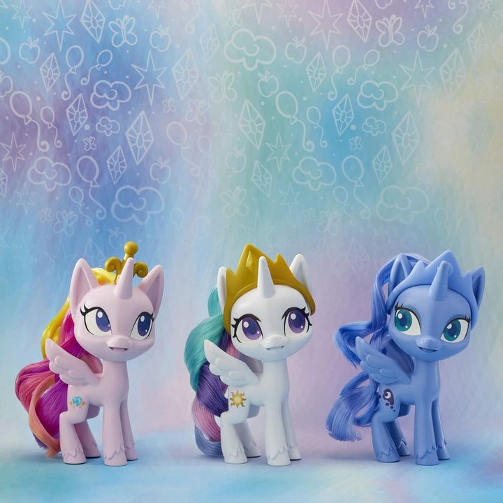 My Little Pony Mega Friendship Collection 9 Spielfiguren Pony 12,5 cm mit bürstbarem Haar, Kamm und