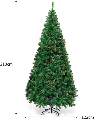 COSTWAY 150/180/210/240cm Künstlicher Weihnachtsbaum, Tannenbaum mit Metallständer, Christbaum PVC N