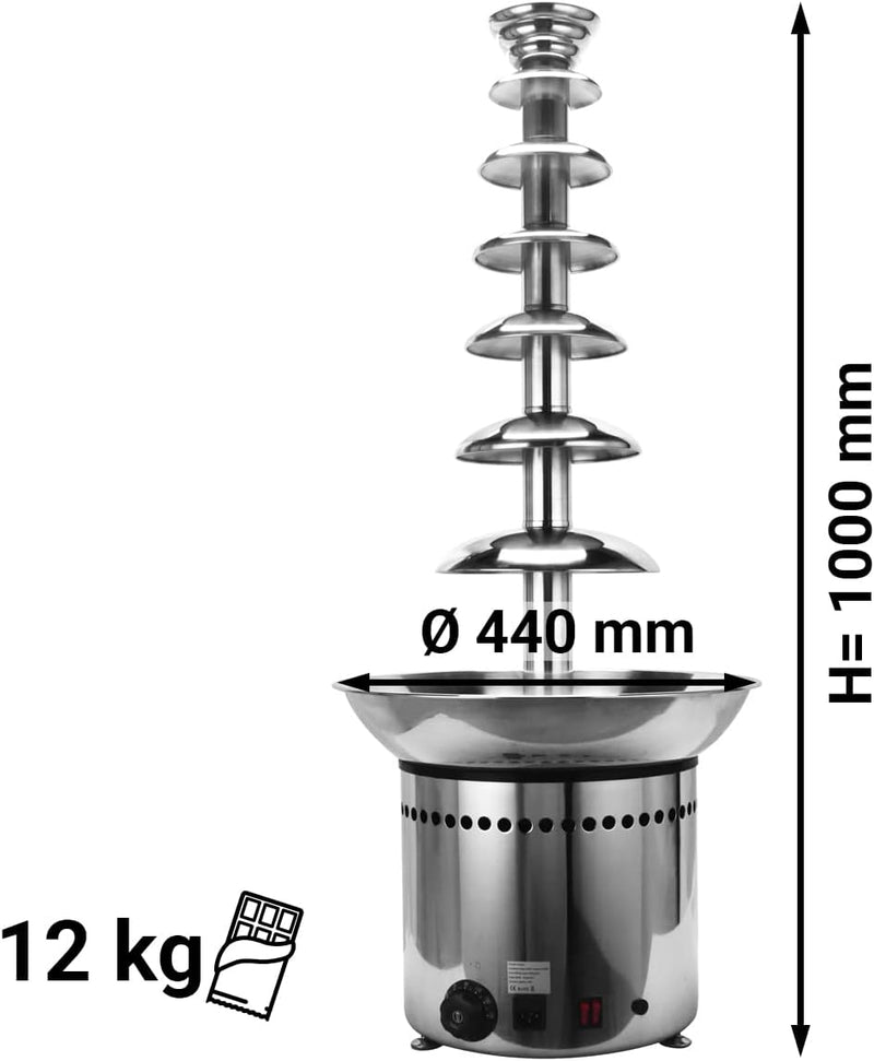 GGM Gastro | SBCH7 | Schokoladenbrunnen - 7 Etagen - Höhe: 100 cm