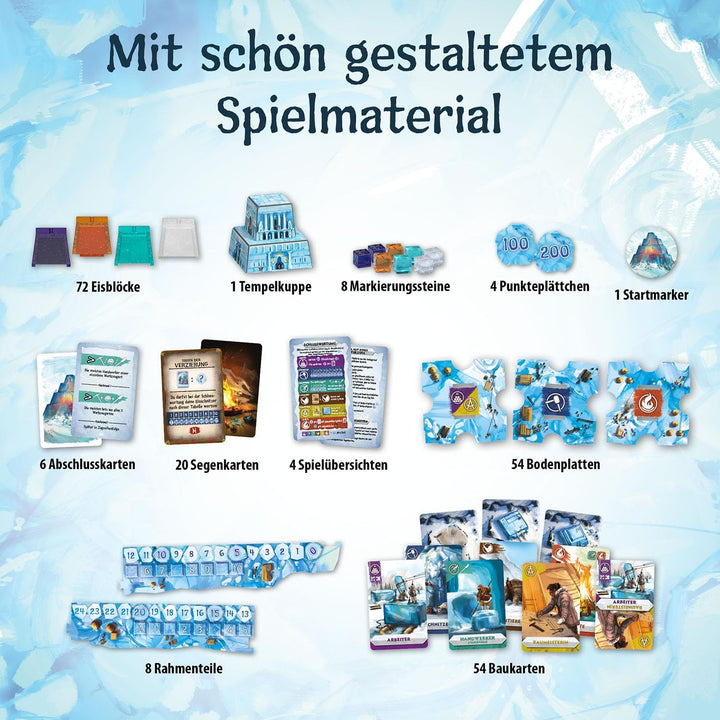 KOSMOS 683801 Nunatak - Tempel aus EIS, Familienspiel, Cooler 3D Aufbau, 3D-Spielsteine in EIS-Optik