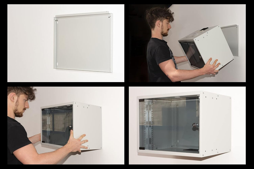 LK1907U30E Schrank Rack 19 Zoll (39 cm) zerlegt 6 Wand-Einheiten für Netze (H) 370 x (L) 540 x (T) 3