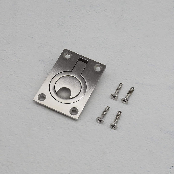 OTOTEC 4 Stück Embedded Zugring Griff 304 Edelstahl mit Befestigungsschrauben für Marine Stiefel Rie