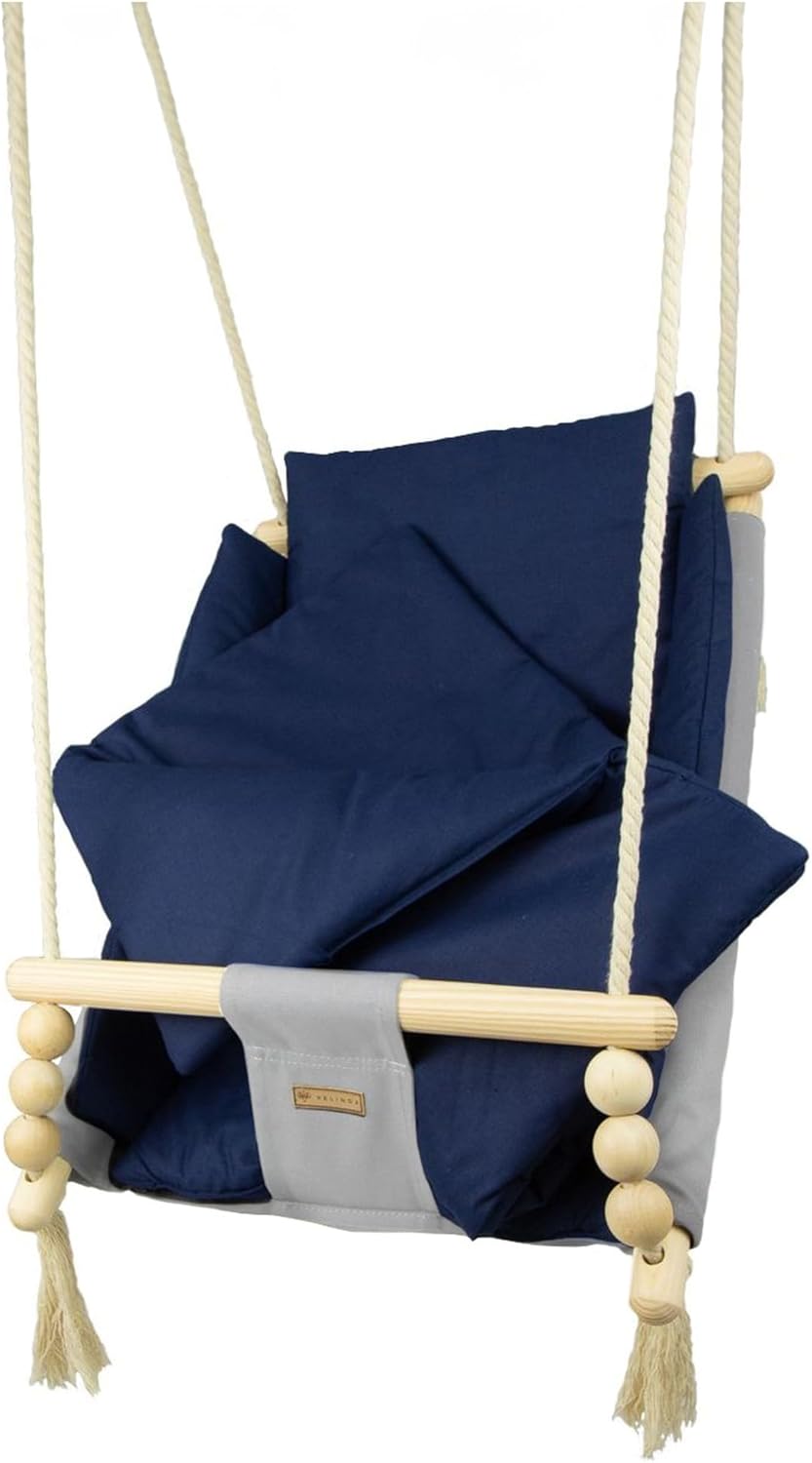 Babyschaukel Kleinkindschaukel Babyliegeschaukel Stoffschaukel Babywippe Wiege (Muster: silberfarben