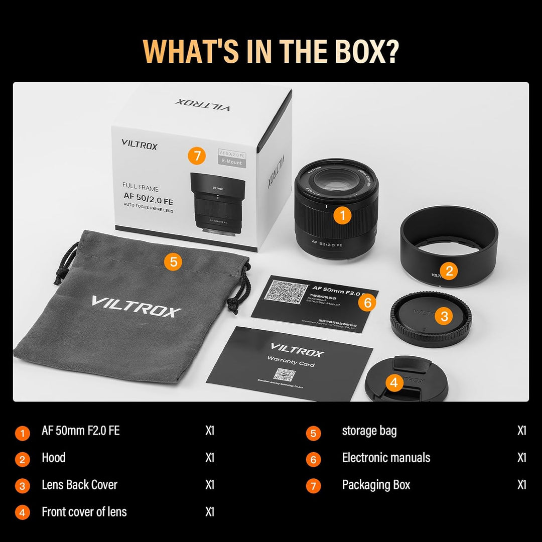VILTROX 50mm F2.0 Full Frame Autofokus Objektive für Sony E Mount Kamera Objektive Camera Lenses FE
