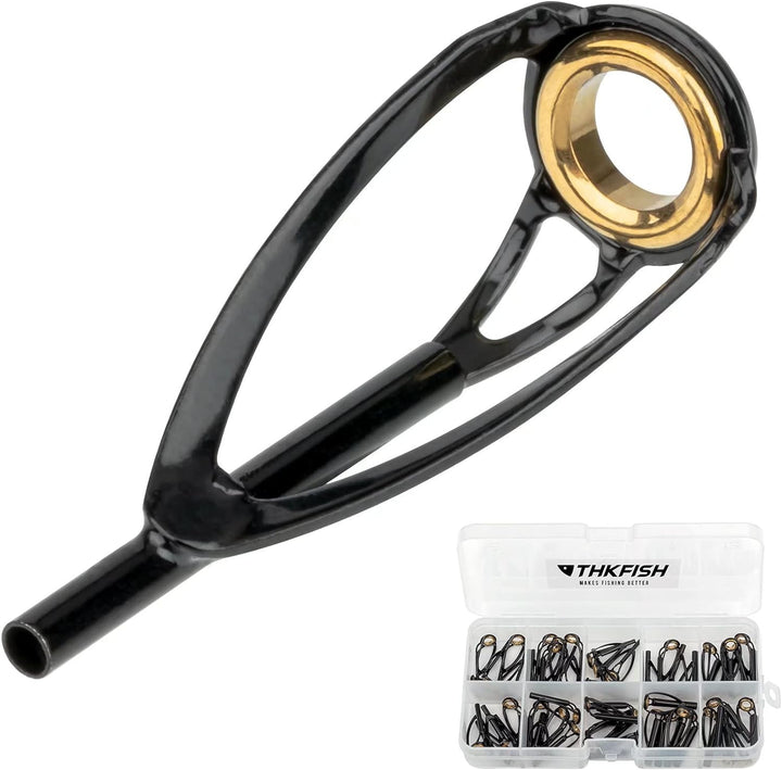 THKFISH Angelrute Reparatur Set Spitzenring Stipprute Tip Tops 50 Stück Ersatz-Kit für Angelrutenspi