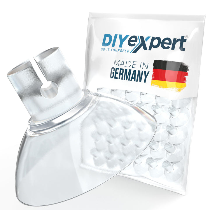 100 x Saugnapf für Lichterkette, Made in Germany, Saugnäpfe mit Kabel-Schlitz, Ideal als Befestigung