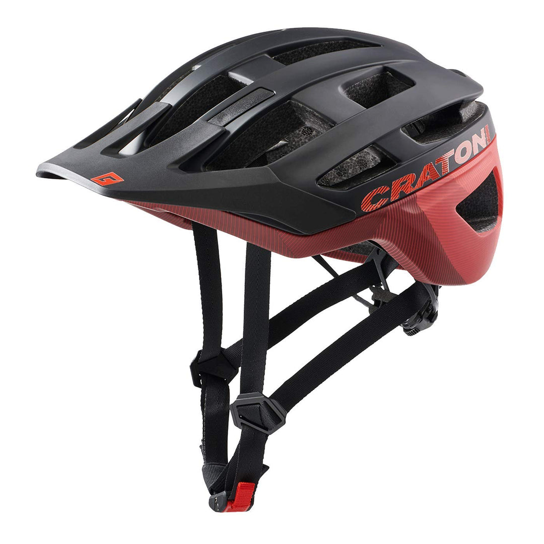 Cratoni Helmets AllRace Fahrradhelm, Schwarz-Rot, S-M 52-57