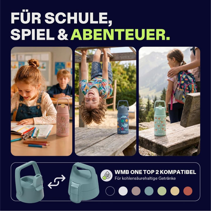 Sigg - Edelstahl Trinkflasche Kinder - Shield FLIP Wild Bear - Auslaufsicher - Federleicht - BPA-fre