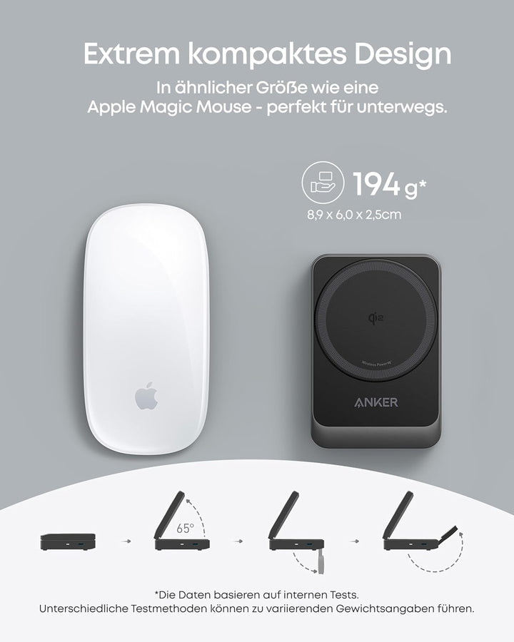 Anker MagGo 3-in-1 Ladestation, Qi2 zertifizierter 15W kabelloser Ladeständer, MagSafe kompatibel, A