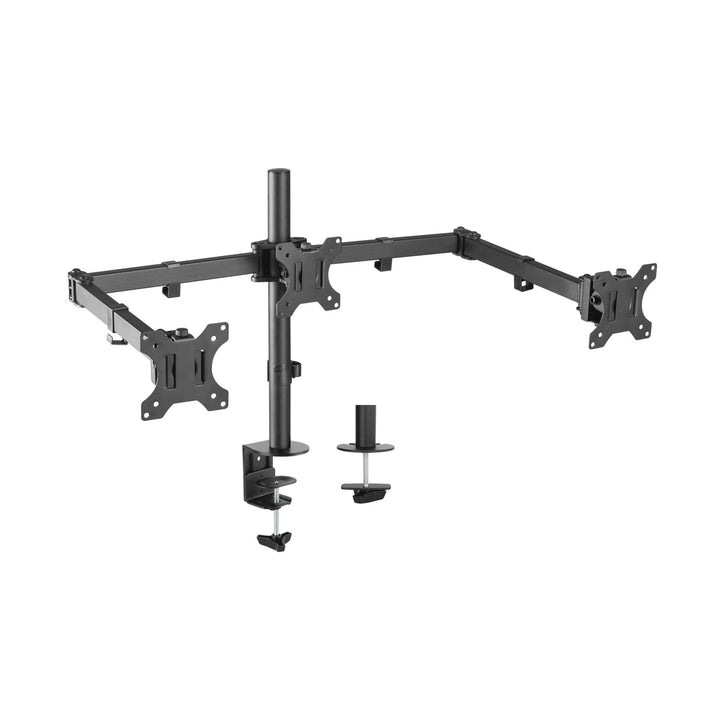 AISENS DT27TSR-061 Tischhalterung für 3 Monitore 7 kg (3 Stück, 2 Arme) von 13-27, Schwarz