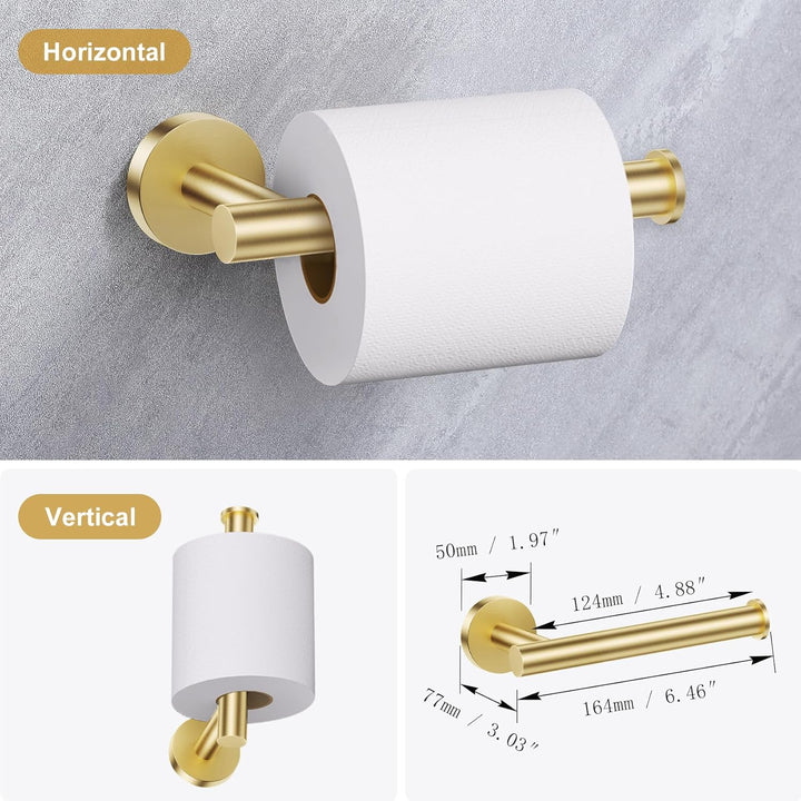Badezimmer-Hardware-Set, goldfarbener Edelstahl, 4-teilig, inklusive Handtuchstangen, Papierhandtuch