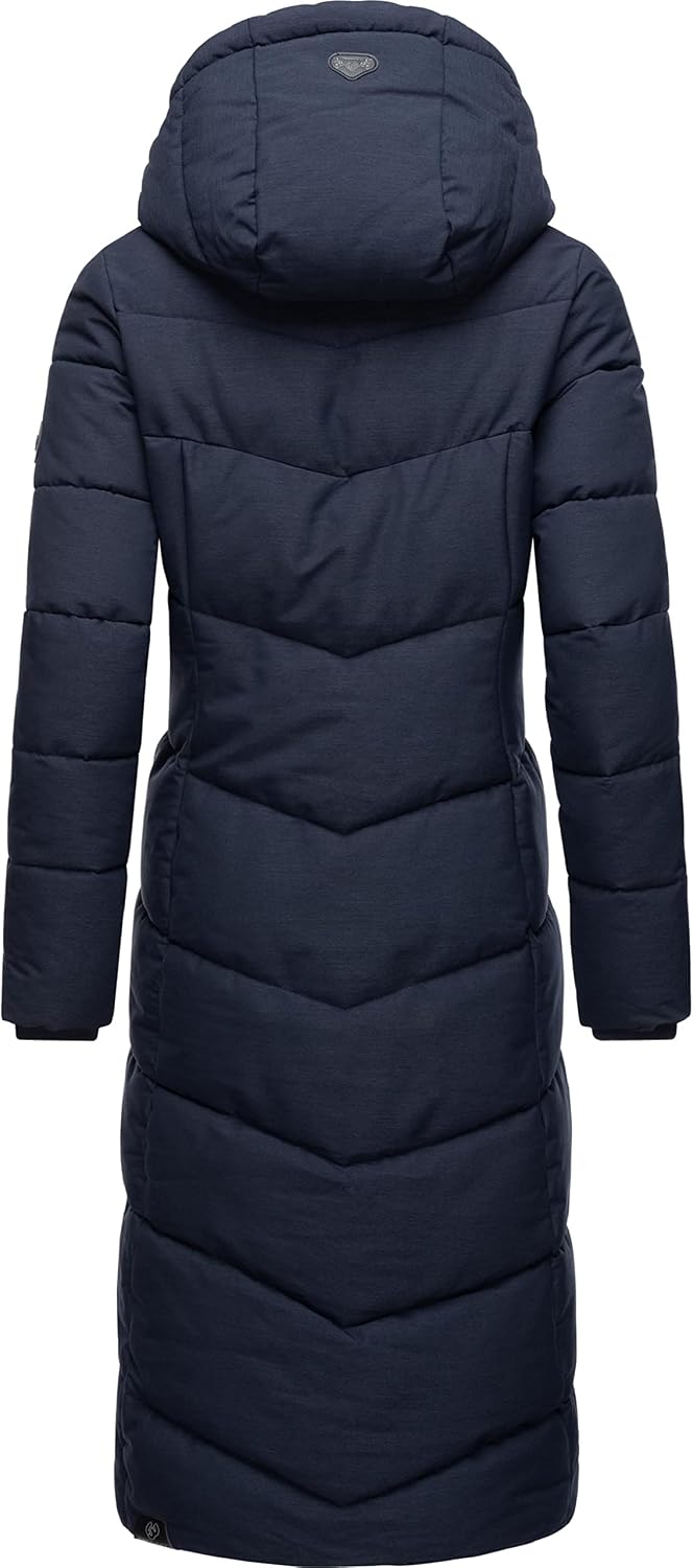 Ragwear Damen atmungsaktiver Wintermantel Warmer wasserdichter Steppmantel lang mit Kapuze Pavla Lon