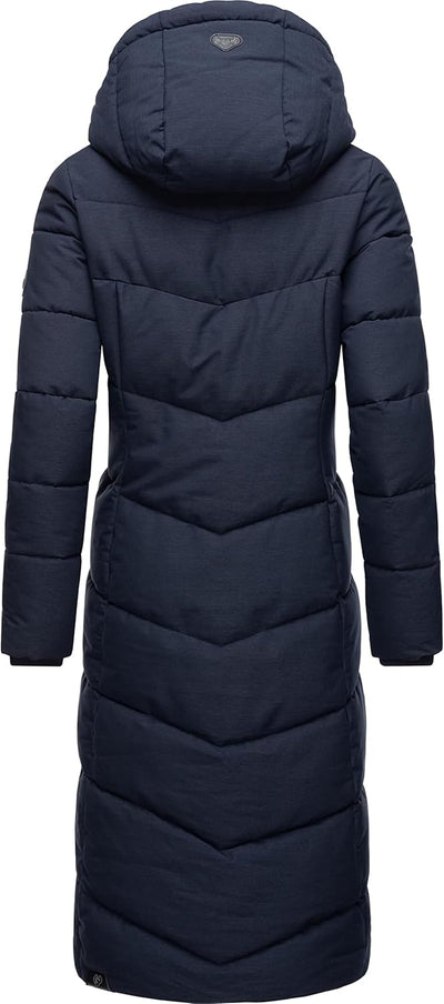 Ragwear Damen atmungsaktiver Wintermantel Warmer wasserdichter Steppmantel lang mit Kapuze Pavla Lon