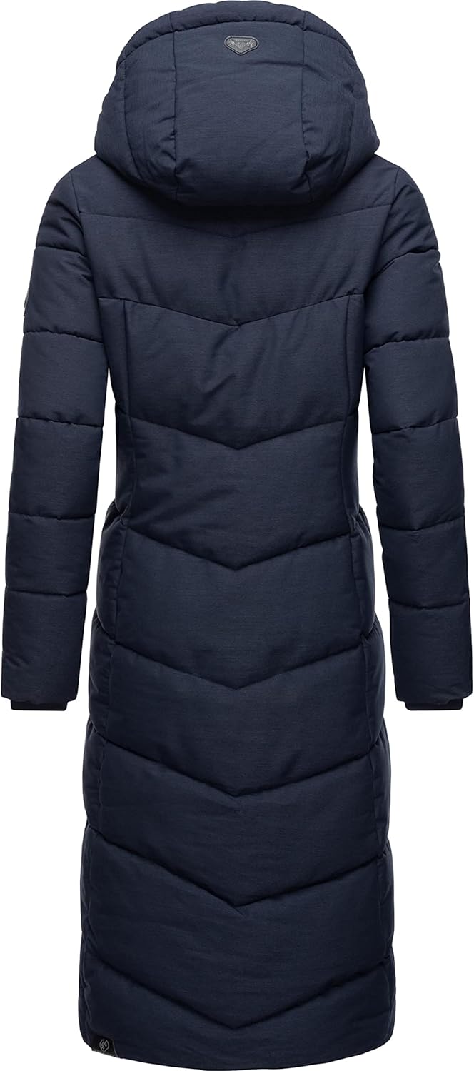 Ragwear Damen atmungsaktiver Wintermantel Warmer wasserdichter Steppmantel lang mit Kapuze Pavla Lon